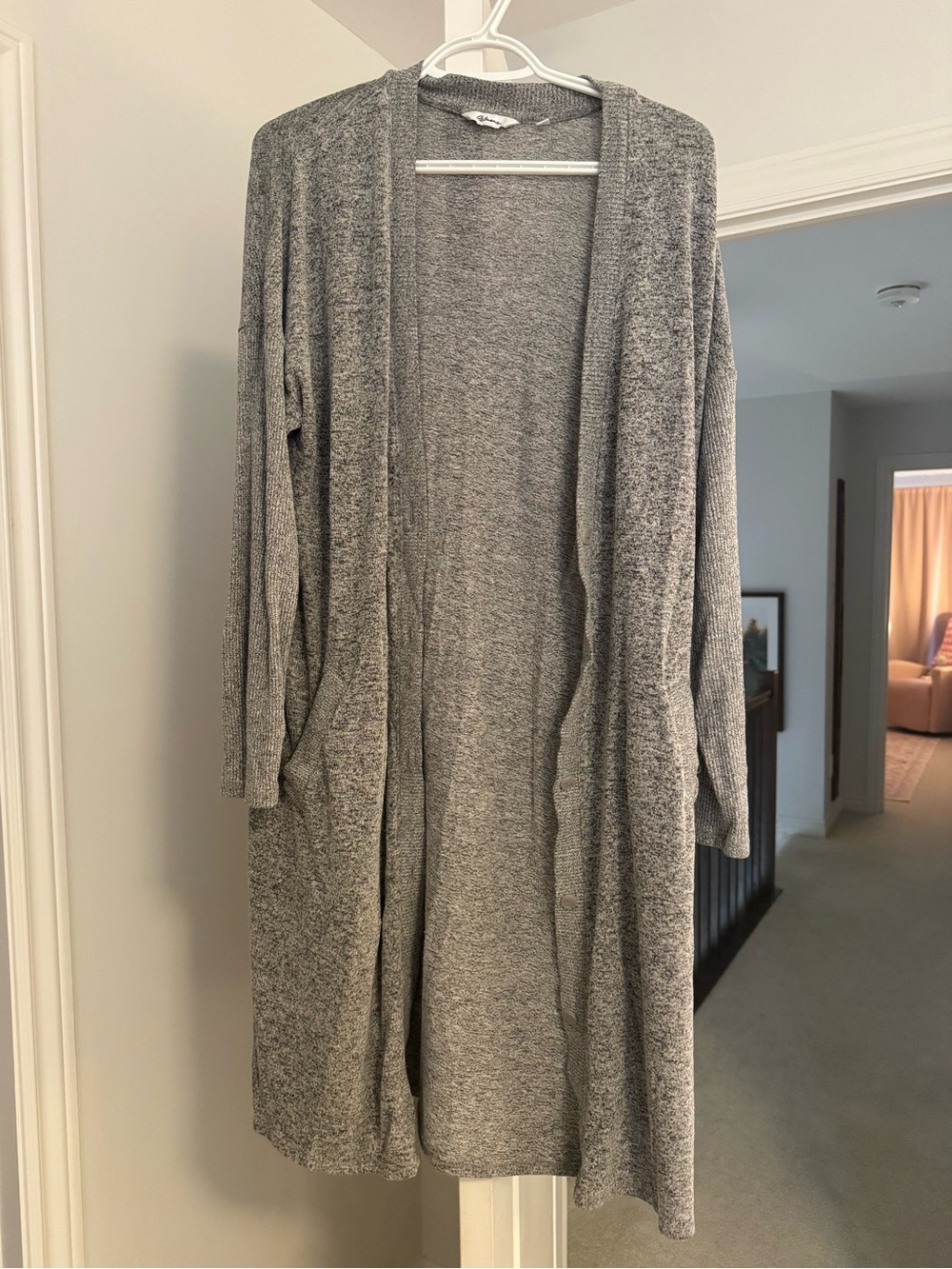 Reitmans Lightweight Light Gray Open-Front Longline Cardigan